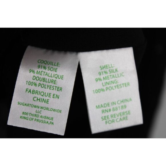 Lilly Pulitzer Olenna Silk Top, Onyx, Fully lined XS Black - Picture 10 of 10